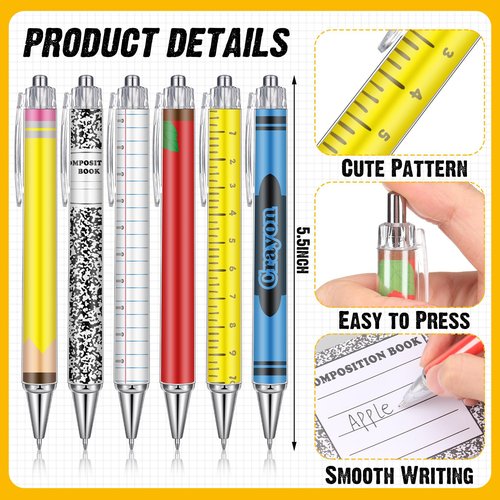 Thenshop 24 Pcs Back to School Teacher Gifts Funny Teacher Appreciation Sticky Notes Ballpoint Pen Notepad Self Adhesive Writing Thank You Gift for School Employee Classroom Office Supplies (Fresh)