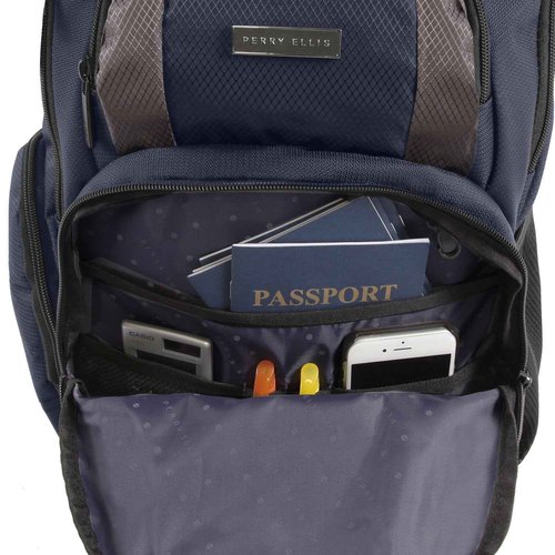 Perry Ellis P14 Business Laptop Backpack, Navy, One Size