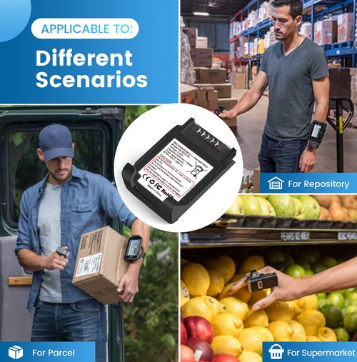 For Zebra RS5100 Scanner Battery Replacement: RS5100 RS51 BT-000397 BT-000398 2D Bluetooth Ring Scanner Battery for BTRY-RS51-7MA-01 BTRY-RS51-4MA-01 RSBT5 RS51B0 RS61 RS6100 Lithium Batteries 480mAh