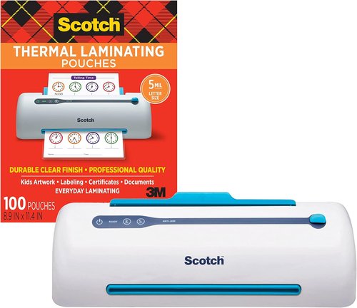 Scotch Thermal Laminating Pouches - 8.9 x 11.4-Inches, 5 Mil Thick, 100-Pack | Includes Scotch PRO Laminator Bundle
