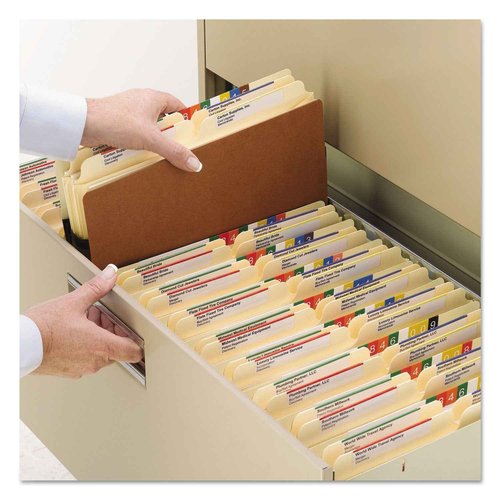Smead File Pocket, Straight-Cut Tab, 5-1/4" Expansion, Legal Size, Redrope, 10 per Box (74274)