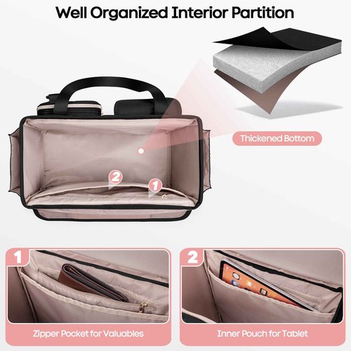 Prokva Hanging File Organizer Box with Lid, Portable Document Organizer Bag with Handle, Suitable for Letter Size Hanging File Folders, Black