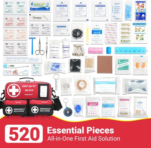 520 Piece Large First Aid Kit - Essential Emergency Survival Kit for Home, Car, and Travel