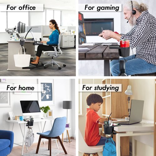 Max Smart Ergonomic Small Clamp On Keyboard Tray and Clamp on Cup Holder