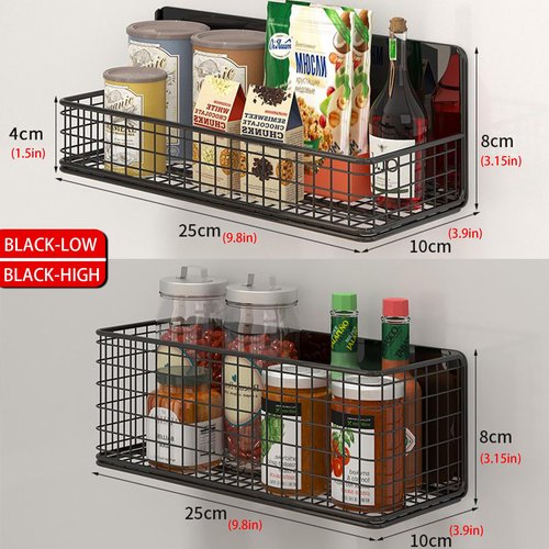Buyyyit Magnetic Basket Magnetic Fridge Organizer Magnetic Pencil Holder Whiteboard Accessories Home Kitchen Organization (Black-High)