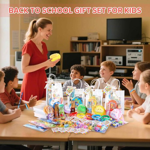LiYiQ 251 Pcs Back to School Stationery Set for Kids, Back to School Supplies Stuff, Pvc Bags Colorful Pencils Erasers Notesbook Stickers for Classroom Goodie Bags Rewards Prizes