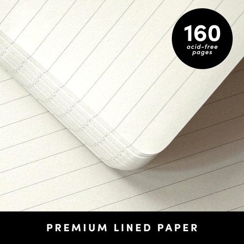 Paperage Lined Journal Notebook - Marigold, 160 Pages, Medium 5.6" x 8" - Durable Hardcover for Work & School
