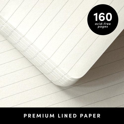 PAPERAGE Lined Spiral Journal Notebook, (Black), 160 Pages, Hardcover Journal for Women & Men, Medium 5.5 in x 8 in - 100 GSM, Thick Paper, Spiral Notebook for Work, School & Journaling