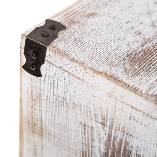 VERGOODR Farmhouse Style Wooden Square Trash Can with Cutout Handles Decorative Metal Wastebaskets for Bedroom,Living Room, Bathroom & Office,Waste Bin Trash bin