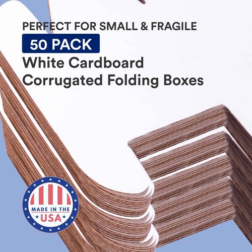 BOX USA Small Shipping Boxes 17.5"L x 3.5"W x 3.5"H, 50-Pack | Foldable Corrugated Cardboard Crush-Proof Box for Shipping, Packing, Moving and Storage