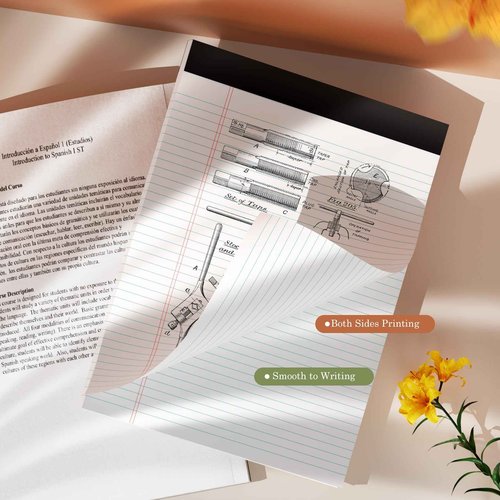 PINJINGPRO 24 Pack White Legal Pads 8.5 x 11 Writing Note Pads College Ruled Writing Pads 8.5 x 11, Lined Paper Pads, 30 Sheet/Notepad, 38 Lines Perforated Notepads 8.5 x 11'' for School, Home, Office