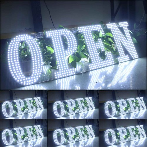 30"x10" Large LED Open Signs for Business Super Bright Unique Design White Open Sign with Hanging Installation for Window Stores Bar Hotel Retail Shops Salon Restaurant Office