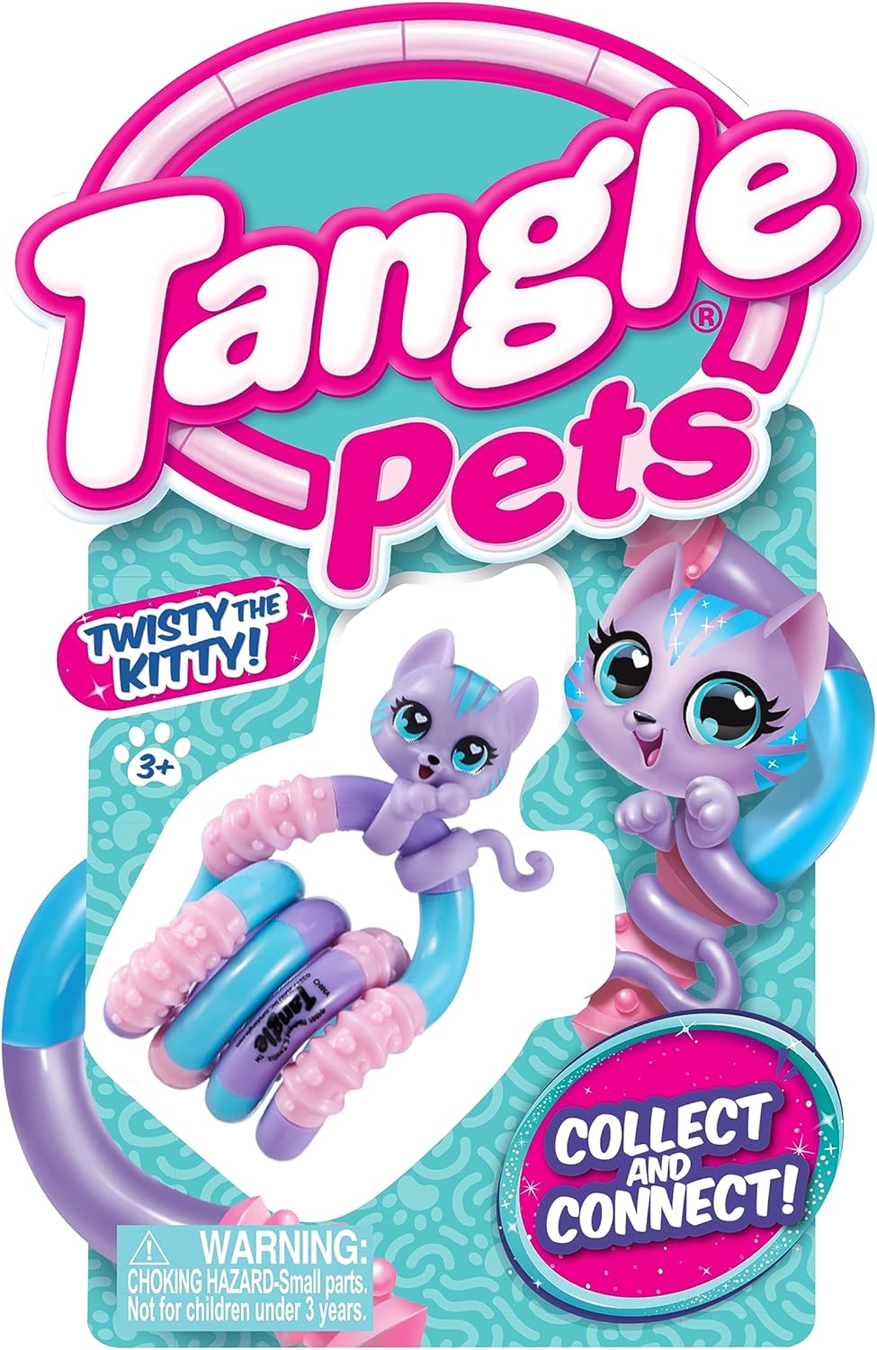 Tangle Jr. Pets 2-Pack Fidget Toys for Kids - Adorable Kitty & Bunny Characters | Perfect Gift for School