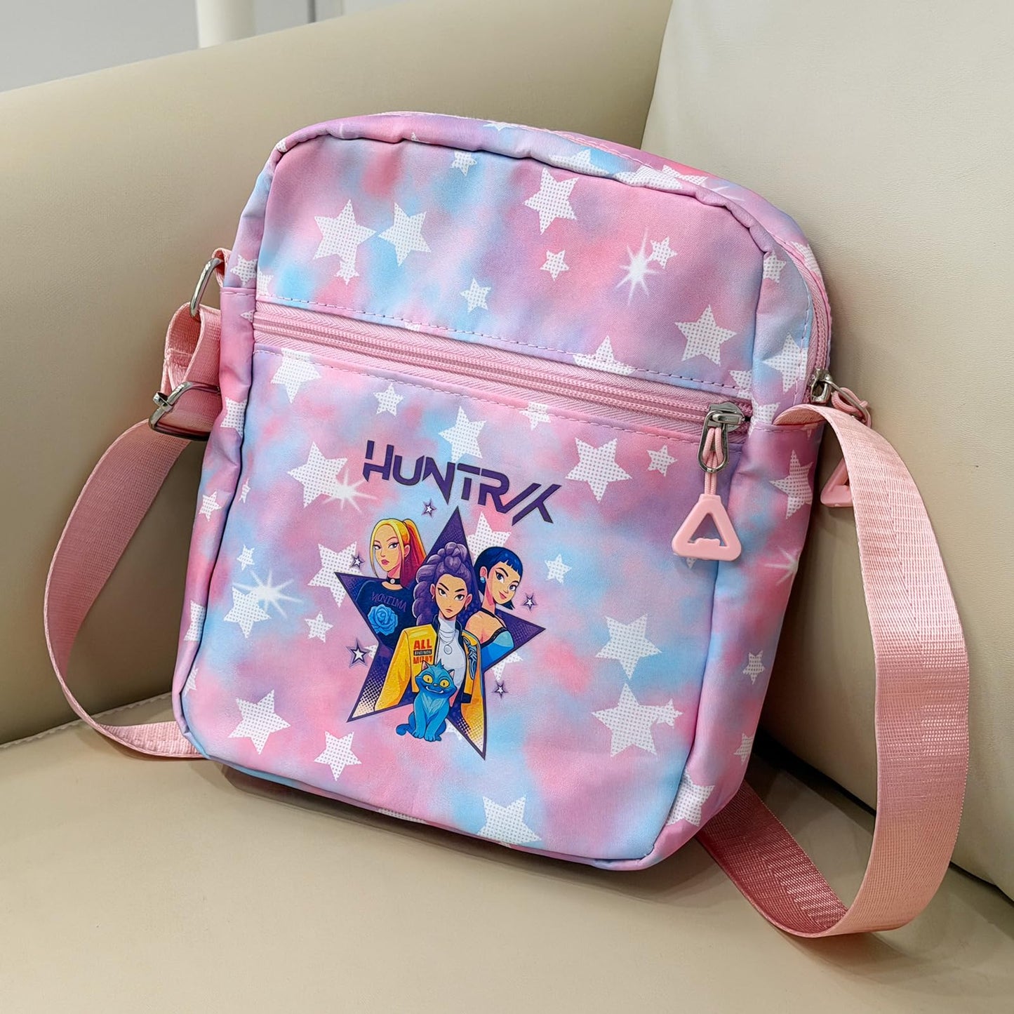 K-pop Crossbody Bag with Zipper, Cute Cartoon Shoulder Bag with Adjustable shoulder straps, Anime Merch for Womens Birthday Gifts