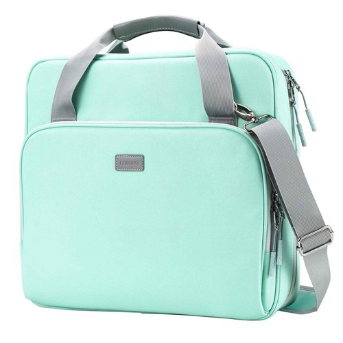Losong 3 Inch D-Ring 3 Ring Zipper Binder, Binder with Strap 700 Sheet Capacity & Multi-Pockets School and Office Organizer, Compatible with 13-Inch MacBook(Patent Design Light Blue)