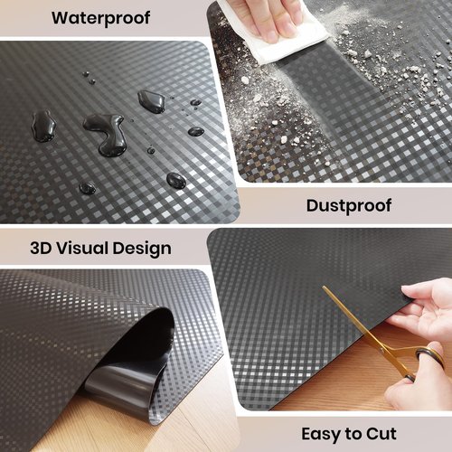 Gaming Chair Mat for Hardwood Floor, 36 x 48 Inch Computer Desk Chair Mat, Black Plastic Floor Protectors for Chairs, Heavy Duty Wood Tile Floor Mats for Home & Office