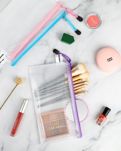 Smarpau 96 Pack Pencil Pouch, 12 Colors 9.3" x 4.7" Small Mesh Zipper Pouches, Clear Pencil Case Waterproof Zipper Bags for Office Supplies, Travel Organization
