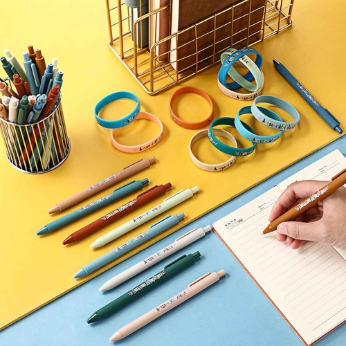 Dunzoom 200 Pcs Perfect Attendance Awards for Classroom Awesome Attendance Ballpoint Pens and Silicone Bracelets for Student Behavior Incentives Classroom Rewards Teacher Supplies