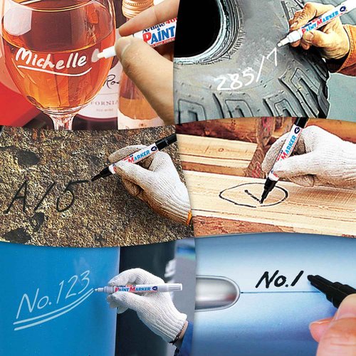 Artline 400XF Paint Markers for Wood, Plastic, and Canvas, The Ideal Waterproof Marker for Indoor/Outdoor Applications, Opaque Permanent Markers with 2.3 mm Bullet Tip, Light Blue, Pack of 12