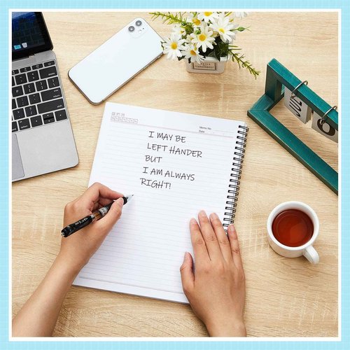 Henoyso 5 Pcs Jumbo Left Handed Notebook 100 Sheets/200pages Left Handed Workbook 11 x 9 Inches Spiral Notebook Lefty Notebooks for Easier Lefty Use Supplies(Vivid Color)
