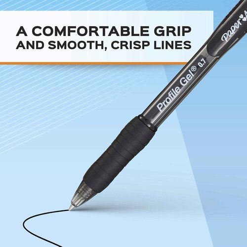 Paper Mate Gel Pen Profile Retractable Pen 0.7mm Blue 36 Count