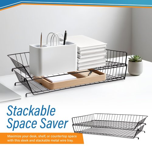 Ruby Paulina 11x17 Wire Basket Desk Tray Black