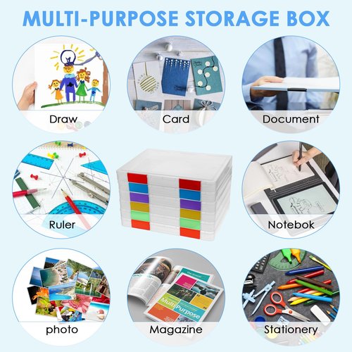 cobee 6 Pack Plastic A4 File Box, Clear Scrapbook Paper Storage Magazine Protectors for Collectors A4 File Box US Letter Organizers Holder Office Document Holder Plastic Board Game Storage