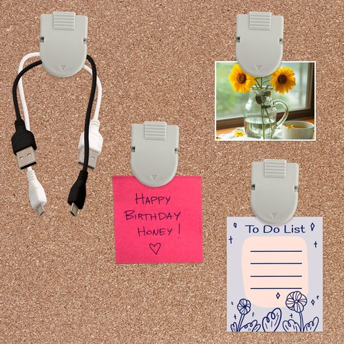 OXOB 24pcs Cubicle Clips for Fabric Walls, Plastic Stainless Steel Push Pin Clips Fabric Panel Pins Cubicle Hooks Accessories for Hanging Photos, Notes, Memos, Data Cables (Gray)