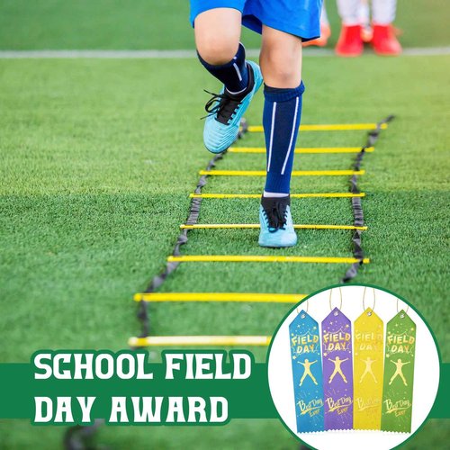 Berlune 200 Pcs Field Day Ribbons Bulk Best Day Ever Award Ribbon Participation Ribbon Honorable Mention Prize Ribbons with Event Card and Rope for Competition Sports Event Contest