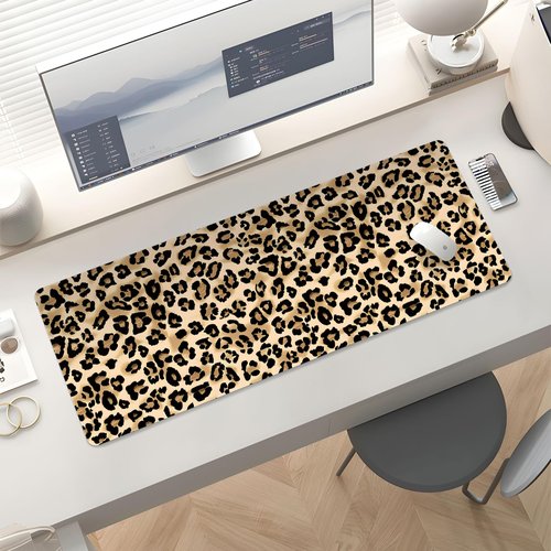 Stanoha Mousepad Desk Mat Gaming Large Keyboard Cute Office Desktop Computer Laptop XXL Long Big Kawaii Aesthetic Girly Pretty Design Women Girl Gamer Oversized Wide 30x12'' Mousepad, Leopard