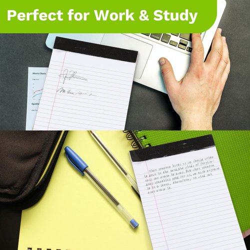 Goefun Legal Pads 8.5 x 11-50 Sheets Notepad, 12 Pack White Lined Notepads 8.5 x 11 Wide Ruled, Perforated Writing Pads Letter Size for Office, School, College