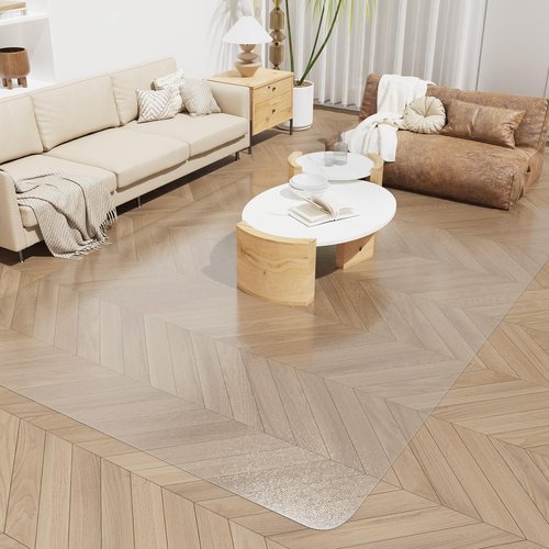 SALLOUS Vinyl Floor Mat for Home, 4'X5' Non-Slip Waterproof Area Rug for Living Room, 0.08'' Thickened Anti-Scratch Floor Protector Plastic Mat for Dining Room Table, Chair Mat for Hard Floors (Clear)