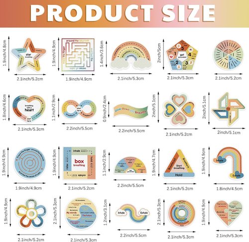 Libima 180 Pcs Anxiety Sensory Stickers - Mindfulness Decals for Calming Relief | Retro Colors