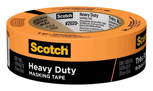 Scotch Masking Tape Heavy Duty, 1.41 inches by 60 yards (1,440 yards total), 2020+, 24 Rolls