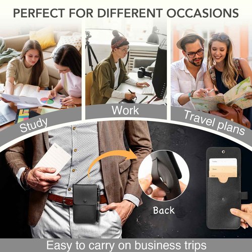 Daily To Do List Planner, 150 Checklist Cards with Walnut Stand, Reusable Productivity Index Card Organizer for Work Office School, with Portable Card Storage Holster, 6.7x3.5 Inches