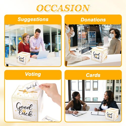 Suggestion Box With Slot With 48 Pcs Raffle Tickets Cards Cardboard Raffle Ballot Box With Slot Donation Boxes For Fundraising Collecting Business Card Voting Contest Raffles