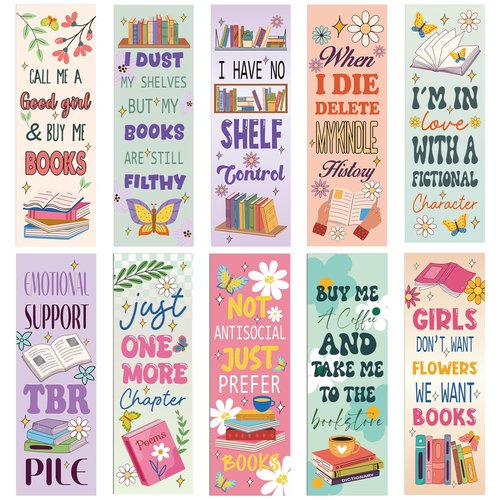 200 Pcs Funny Bookmarks Bulk for Book Lovers: 200 PCS Aesthetic Paper Book Marks for Reading Women, Cute & Funny Reading Accessories, Bookish Gifts for Women Girls Book Club Members Students
