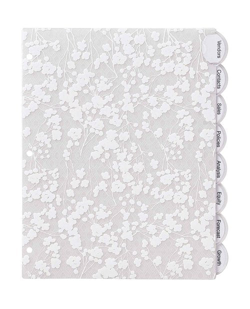 Avery Insertable Style Edge Plastic Dividers for 3 Ring Binders, 8-Tab Sets, Assorted White Frosted Designs, 24 Sets, 192 Divider Tabs (11291)