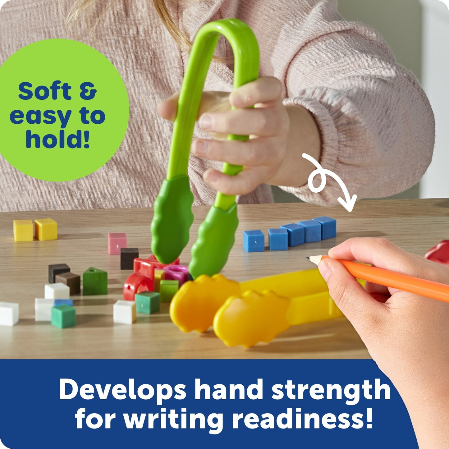Learning Resources Flex-Grip Tongs - Kids Tweezers, Montessori Grabber Tool, Fine Motor Skills, Sensory Bin Tools, Preschool Classroom Must Haves, Teacher Supplies, Gifts for Boys and Girls