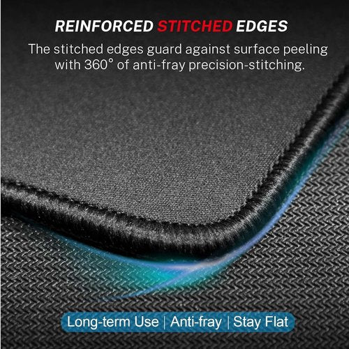 MROCO Mouse Pad 3-Pack - Premium Waterproof Surface & Anti-Fray Edges | Non-Slip Rubber Base, 8.5 x 11 in, Black