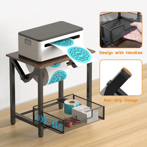 Semohop Label Holder for Rolls and Fan-Fold Labels, Thermal Sticker Holder for Desktop Thermal Printer, Shipping Label Stand Desktop Label Printer Accessory Supplies for Home, Office, Small Business