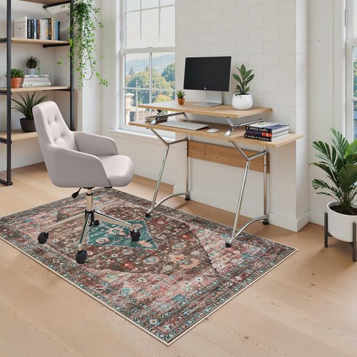 Anidaroel Chair Mat for Hardwood Floor, 36"x48" Desk Chair Mats for Hard Floors, Under Desk Rug for Rolling Chair, Computer Gaming Chair Mat, Low Pile Carpet Protector Carpet, Brown