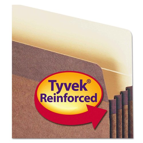 Smead File Pocket, Straight-Cut Tab, 3-1/2" Expansion, Letter Size, Redrope, 25 per Box (73224)
