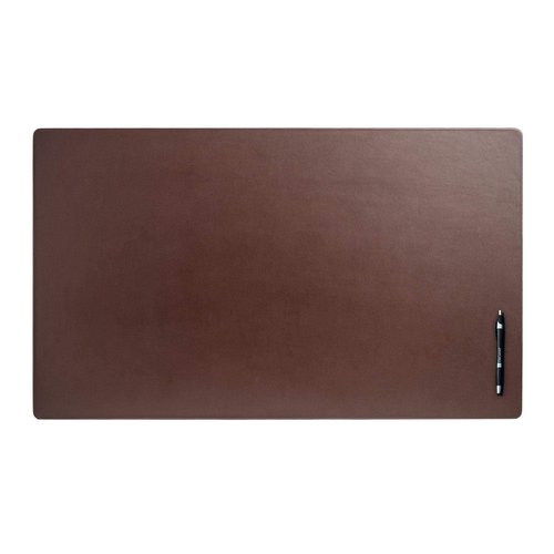 Dacasso Classic Leather Mat Desk pad, 34" x 20", Chocolate Brown