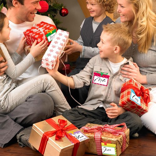 Regine Switzerland Large Christmas Gift Stickers - 90 Pcs, 9 Designs for Presents & Holiday Labels