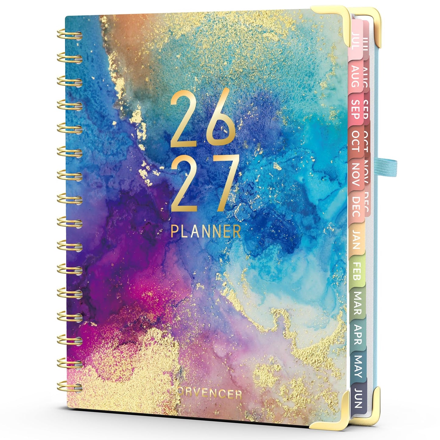 Jul 2026 - Dec 2027 Planner, Forvencer 18 Month Academic Planner 2026-2027, 6.3" x 8.4", Calendar Planner Weekly and Monthly, Daily Agenda Book, School Supplies for Student Teacher, A5, Marble Style