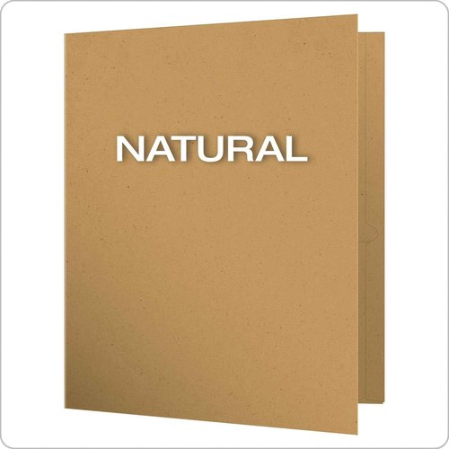 EarthWise by Oxford Two-Pocket Folders, Natural, Letter Size, 25 per Box, (78542)