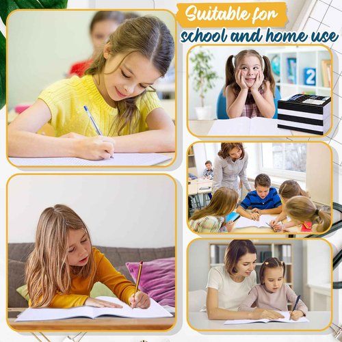 Watersay 30 Pack Operation Christmas Items Primary Ruled Composition Notebook, Grade K-2 Journal 50 Sheets, 7-1/2" x 9-3/4" Writing Notebook for Kids Kindergarten Preschool 1st 2nd Grad (Black)