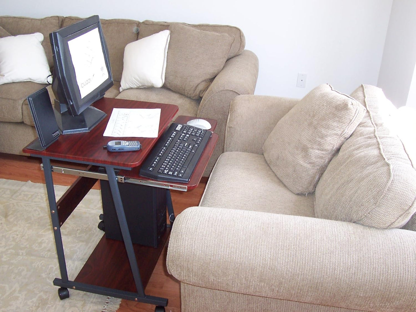 CUZZI 24" Narrow Mini Compact Computer Desk - Perfect for Small Spaces, RVs & Work from Home