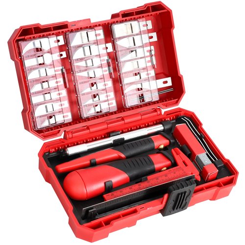 FASTPRO 40-Piece Precision Hobby Knife Set, 3pcs Craft Knives with 33pcs Blades, Exacto Knife Set Included Tweezers, Grindstone, Steel Ruler, Vernier Caliper and Storage Case